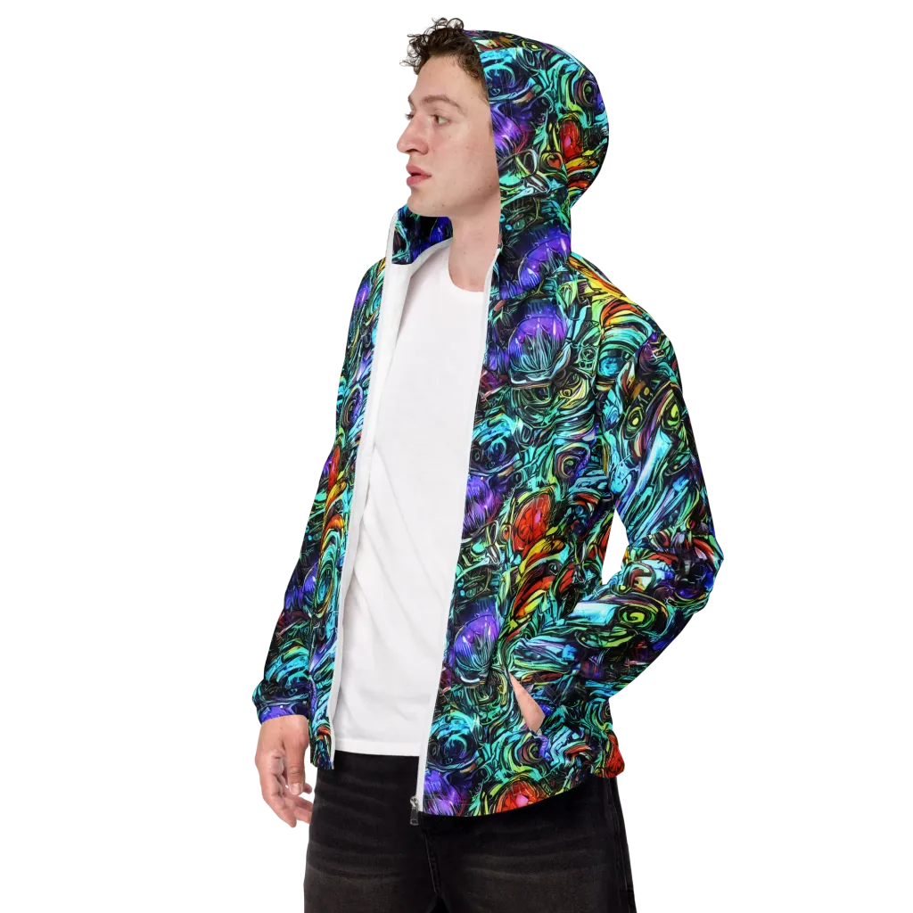 Iridescent Chaos on Men's Windbreaker — Left Front
