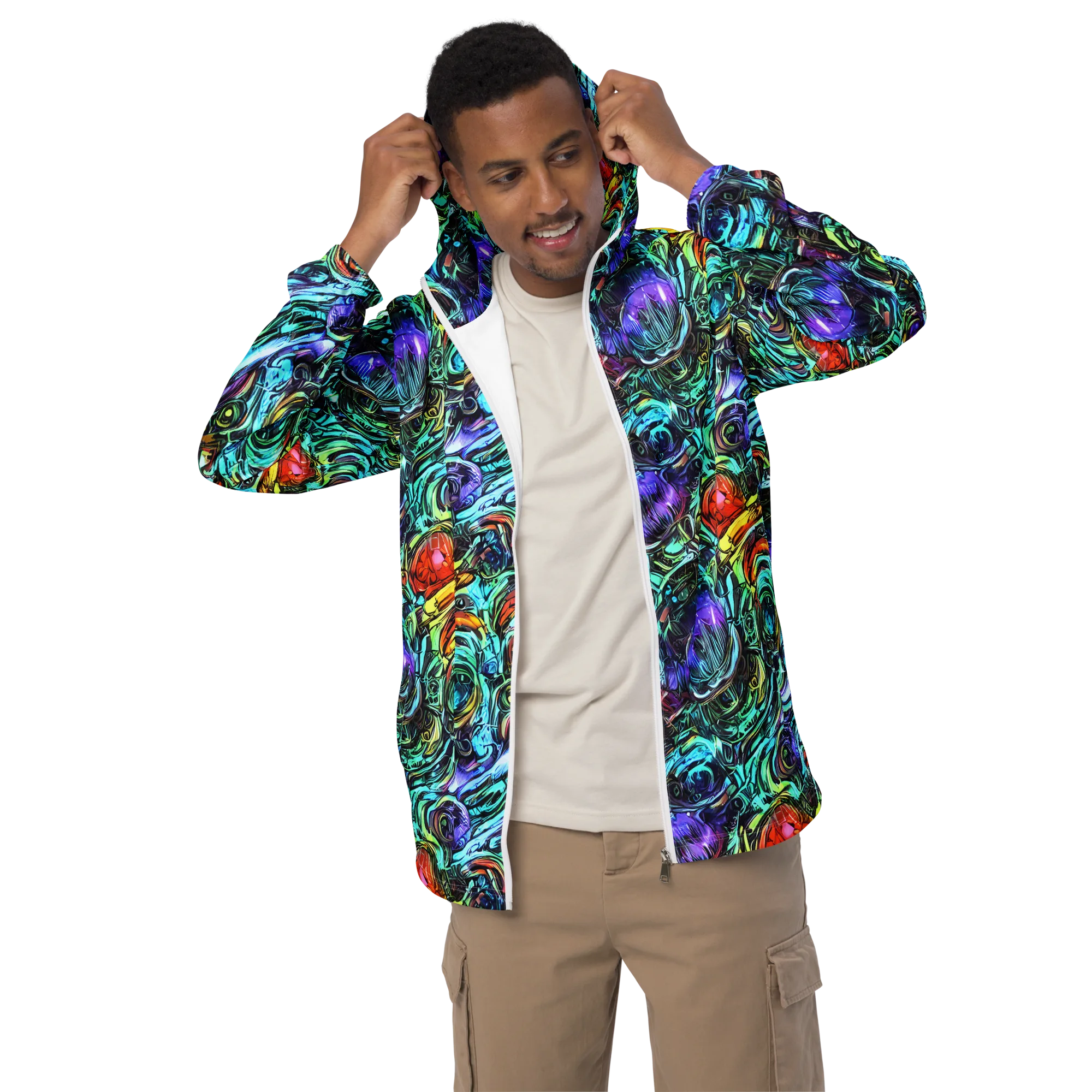 Iridescent Chaos on Men's Windbreaker — Front