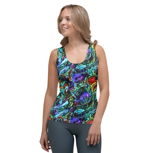 Iridescent Chaos on a Women's Tank Top