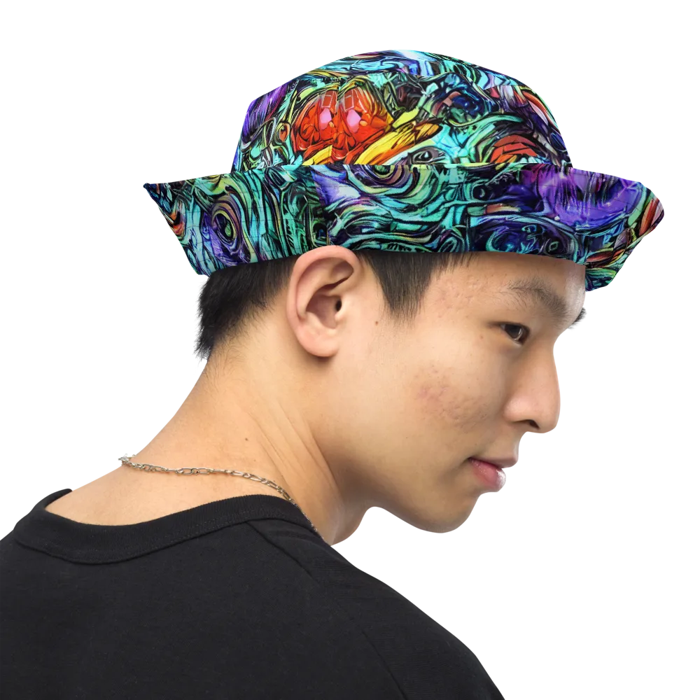 Iridescent Chaos on Reversible Bucket Hat — Right Outside
