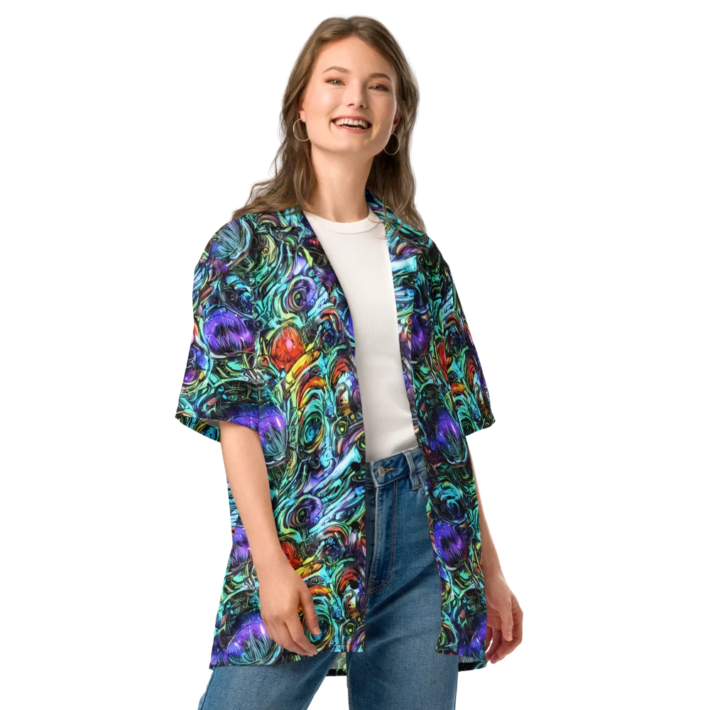 Iridescent Chaos on Button Shirt — Front