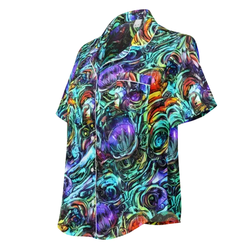 Iridescent Chaos on a Women's Short Sleeve Pajama Top