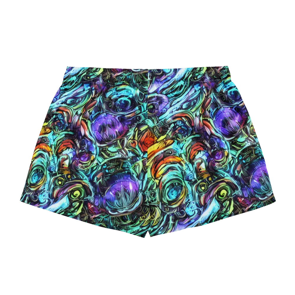 Iridescent Chaos on Women's Pajama Shorts — Back