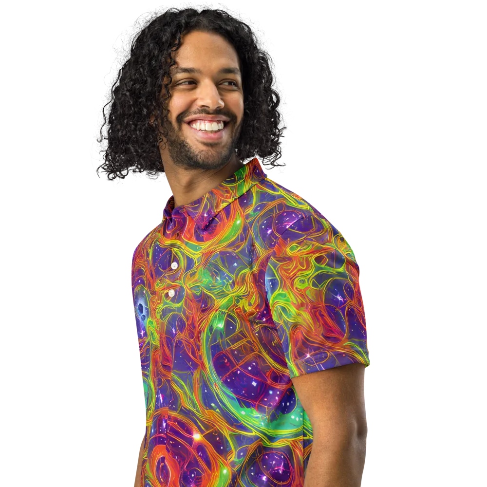 Plasma Dreams on Men's Slim Fit Polo Shirt — Left Front