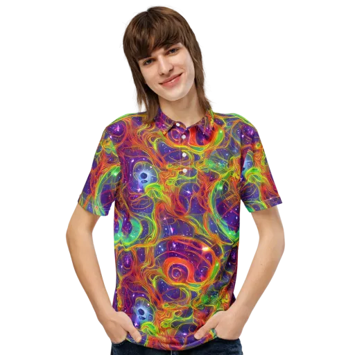 Plasma Dreams on a Men's Slim Fit Polo Shirt