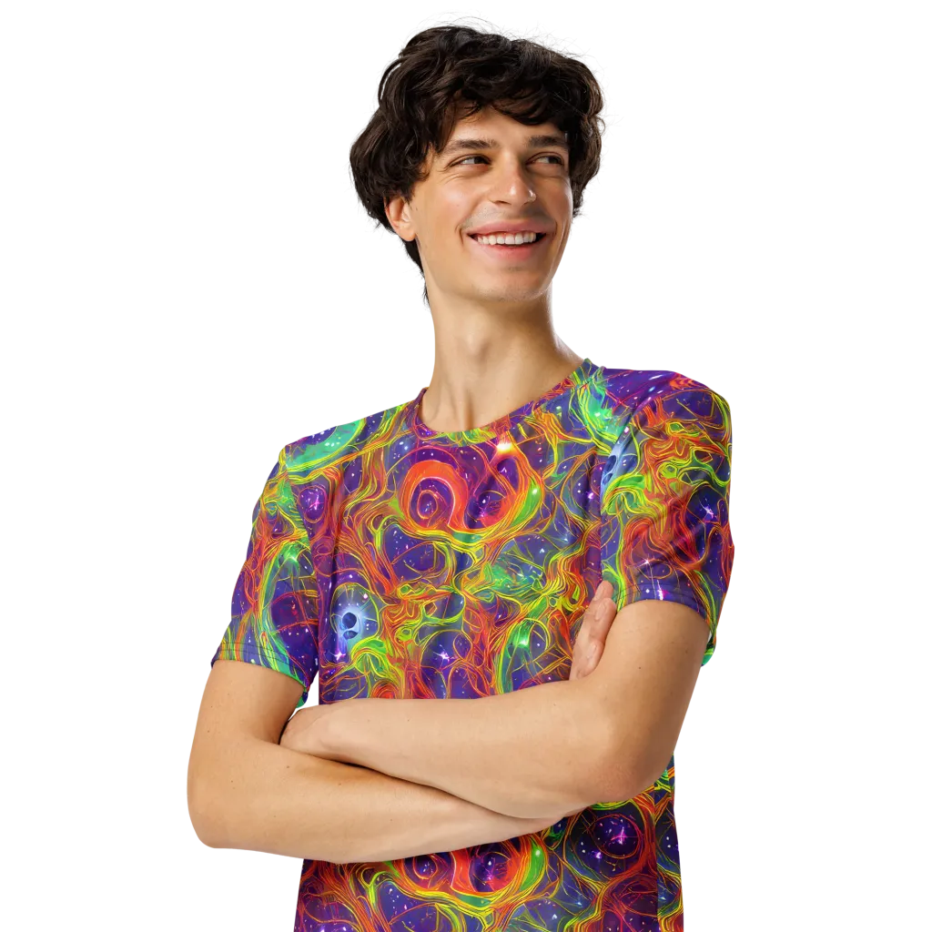 Plasma Dreams on Men's Crew Neck T-Shirt — Left Front