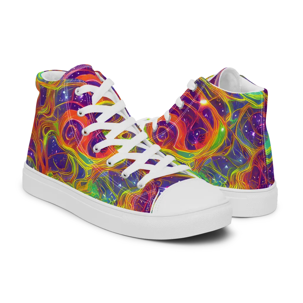 Plasma Dreams on Men's High Top Canvas Shoes — Right