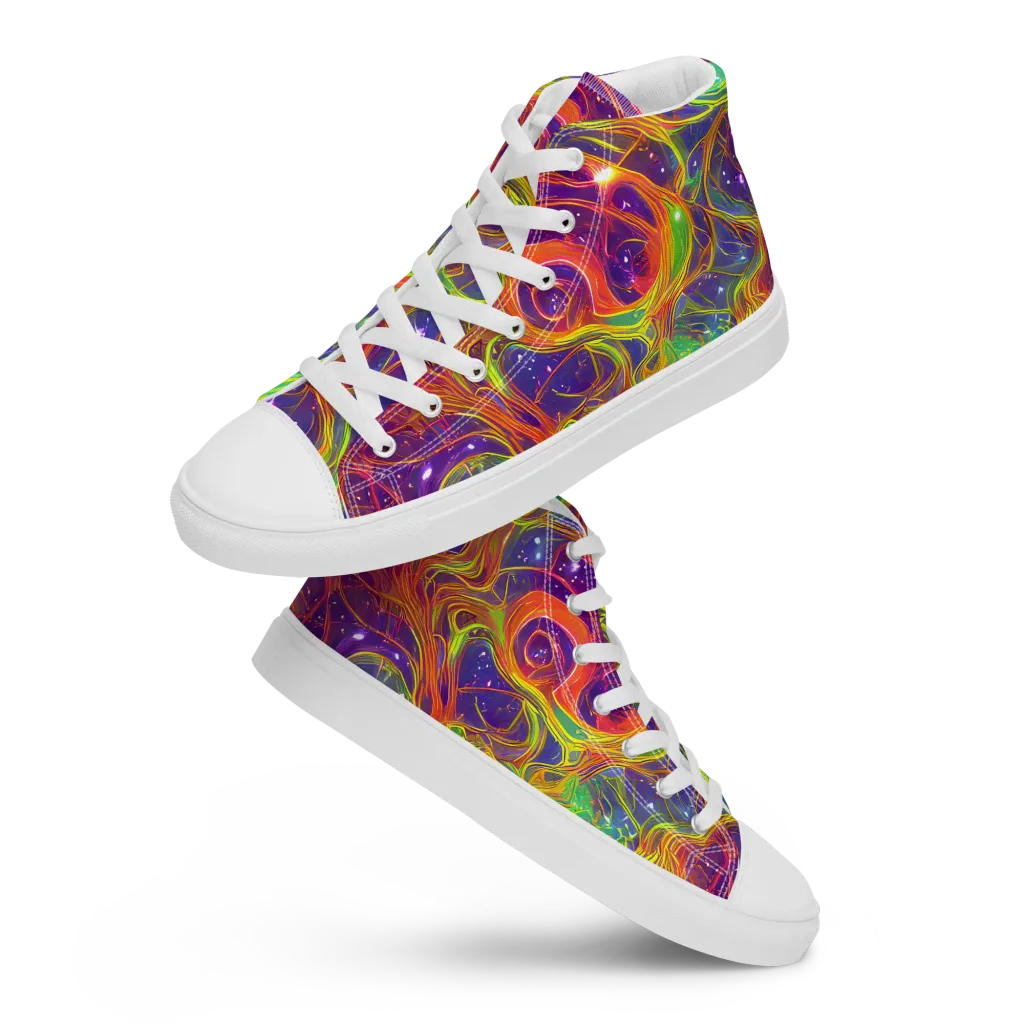 Plasma Dreams on Men's High Top Canvas Shoes — Front