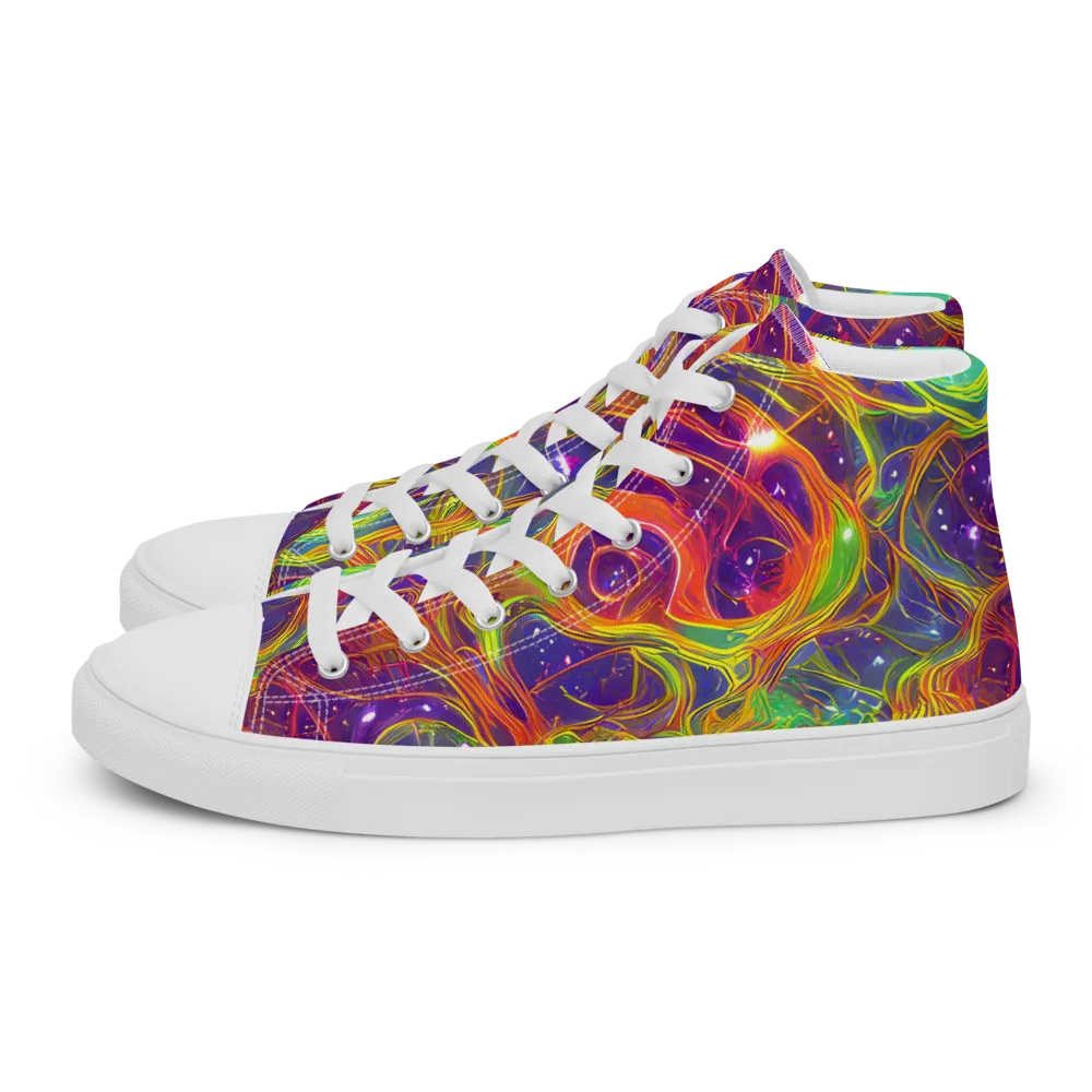Plasma Dreams on Women's High Top Canvas Shoes — Left