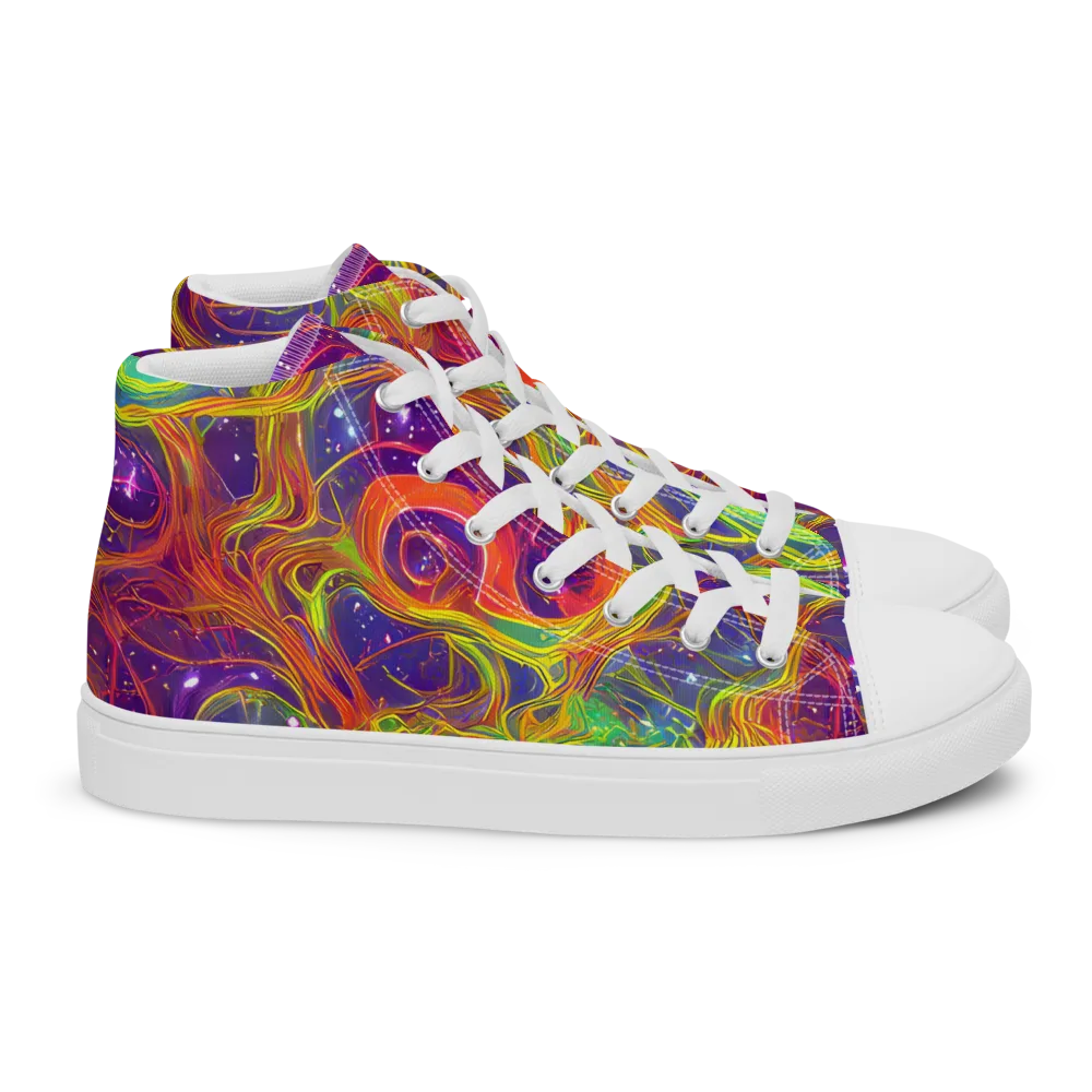 Plasma Dreams on Women's High Top Canvas Shoes — Right