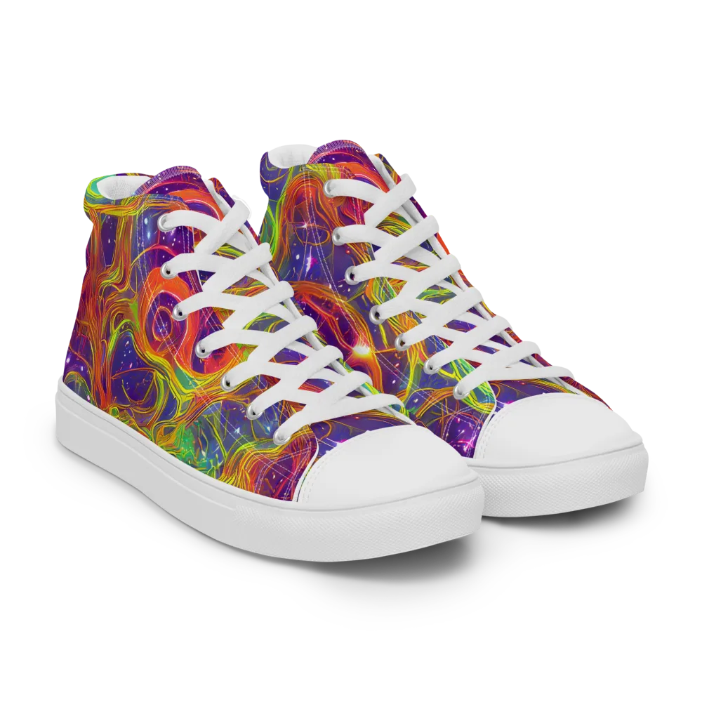 Plasma Dreams on Women's High Top Canvas Shoes — Right Front
