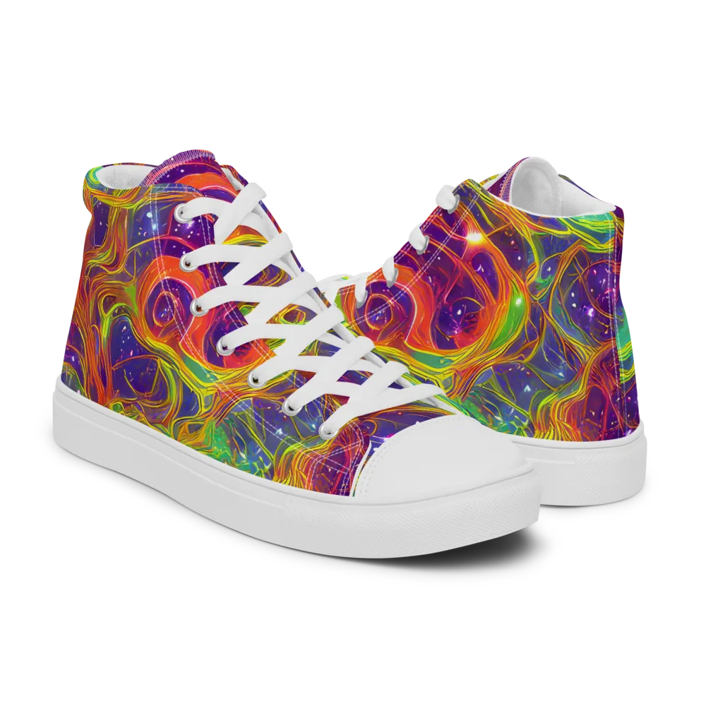 Plasma Dreams on Women's High Top Canvas Shoes — Right
