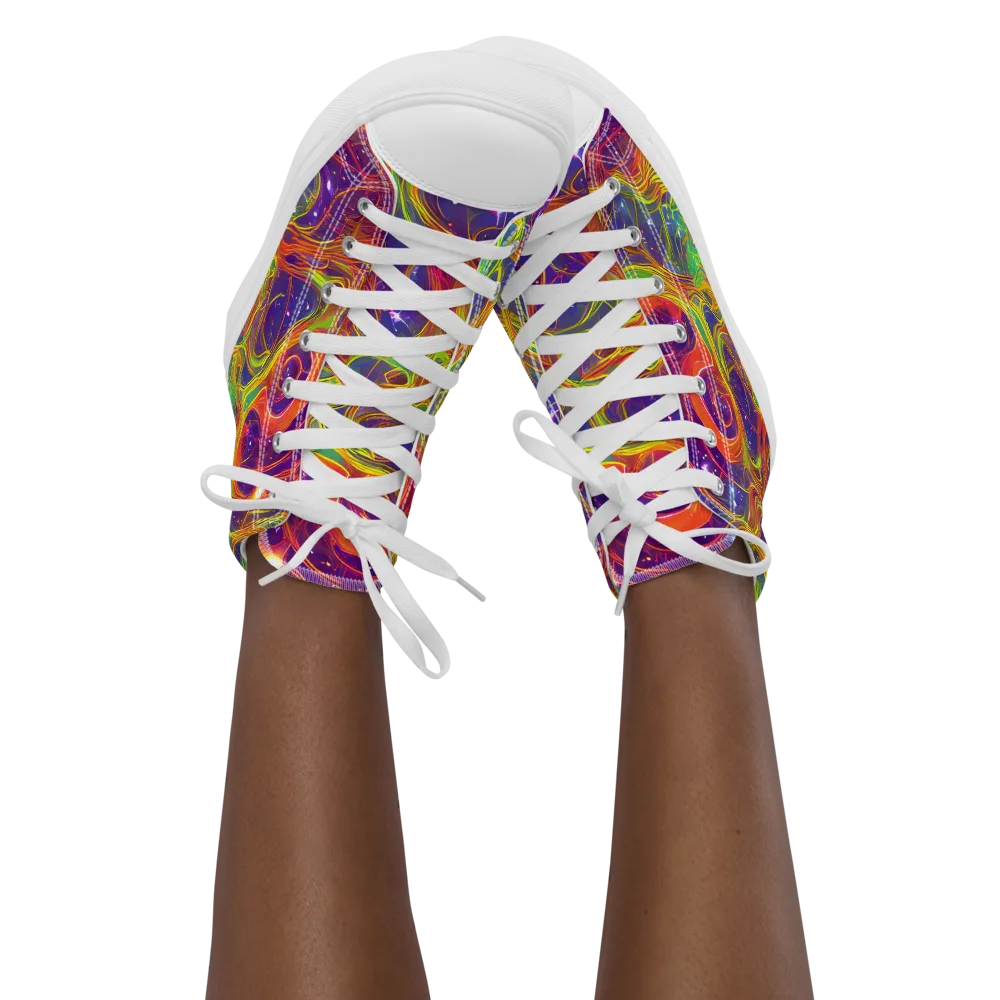Plasma Dreams on Women's High Top Canvas Shoes — Front
