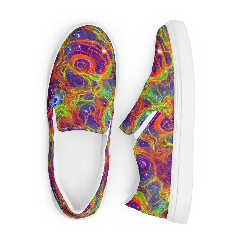 Plasma Dreams on Men's Slip-On Canvas Shoes — Front