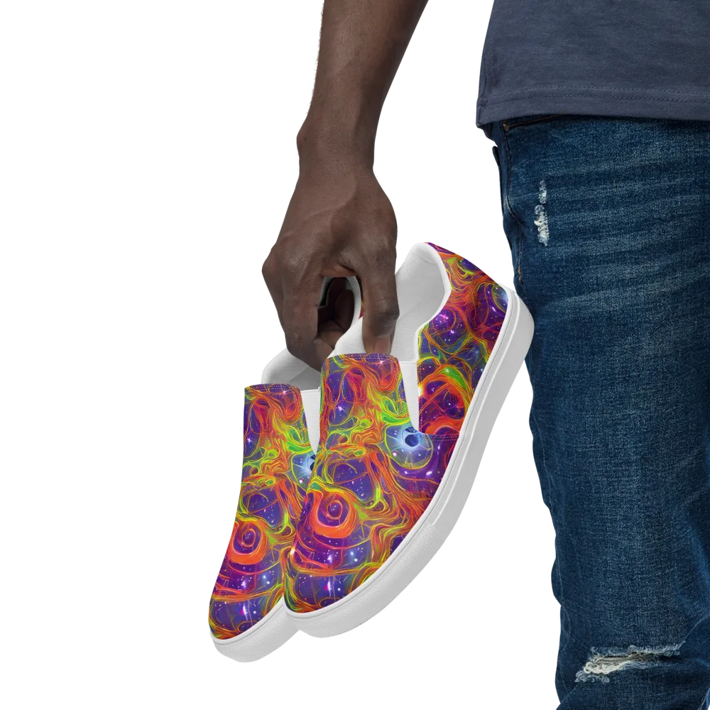 Plasma Dreams on Men's Slip-On Canvas Shoes — Left Front