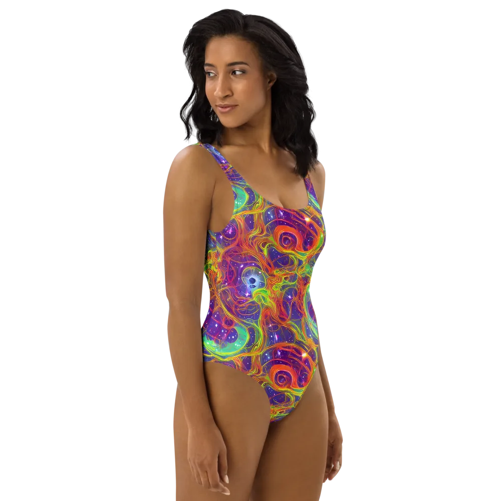 Plasma Dreams on One-Piece Swimsuit — Right