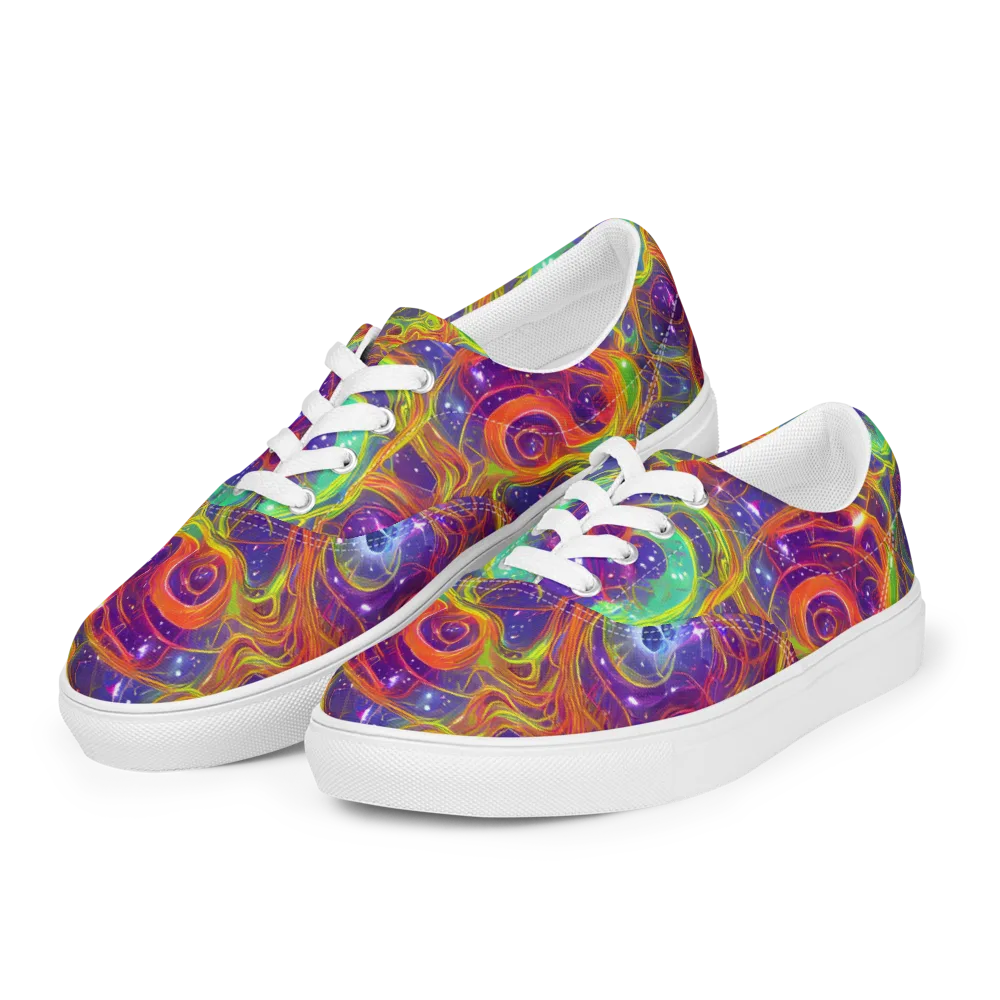 Plasma Dreams on Men's Lace-Up Canvas Shoes — Left Front