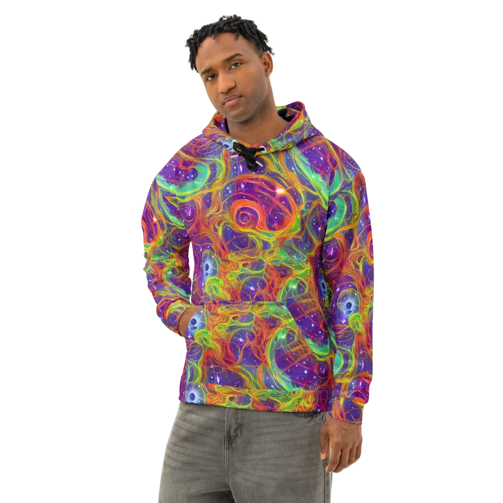Plasma Dreams on Cotton Hoodie — Left Front