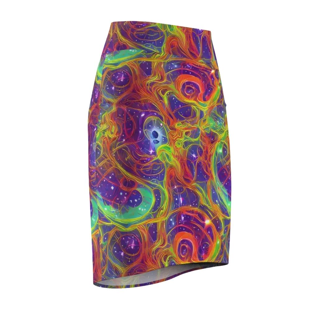 Plasma Dreams on Pencil Skirt — Front Side