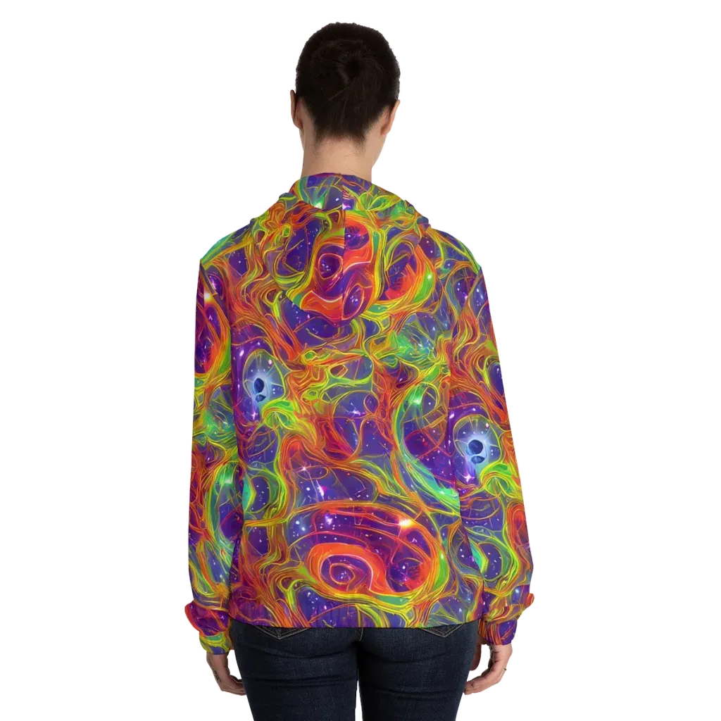 Plasma Dreams on Women's Full-Zip Hoodie — Back On Person