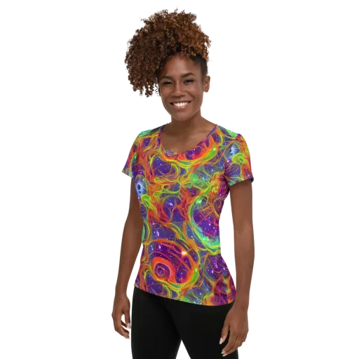 Plasma Dreams on a Women's Athletic T-Shirt