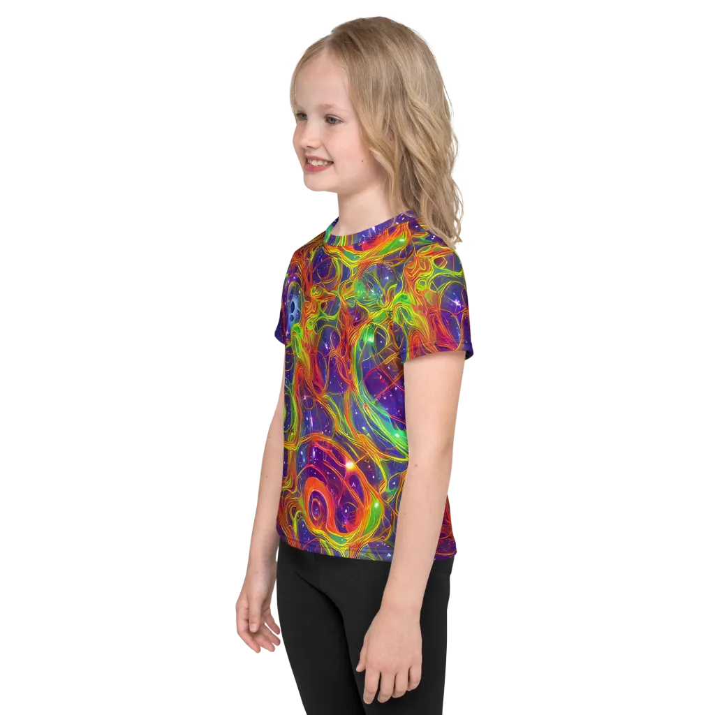 Plasma Dreams on Kids Crew Neck T-Shirt — Left