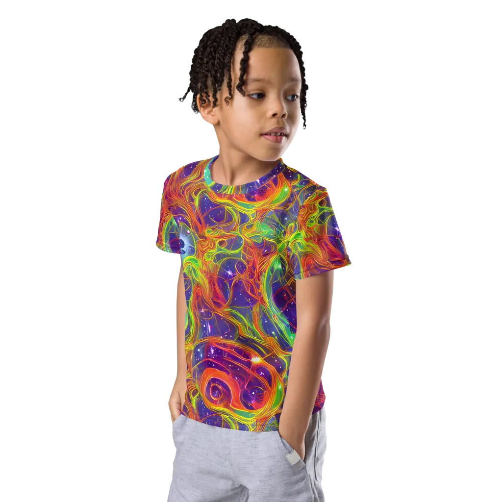 Plasma Dreams on Kids Crew Neck T-Shirt — Left Front