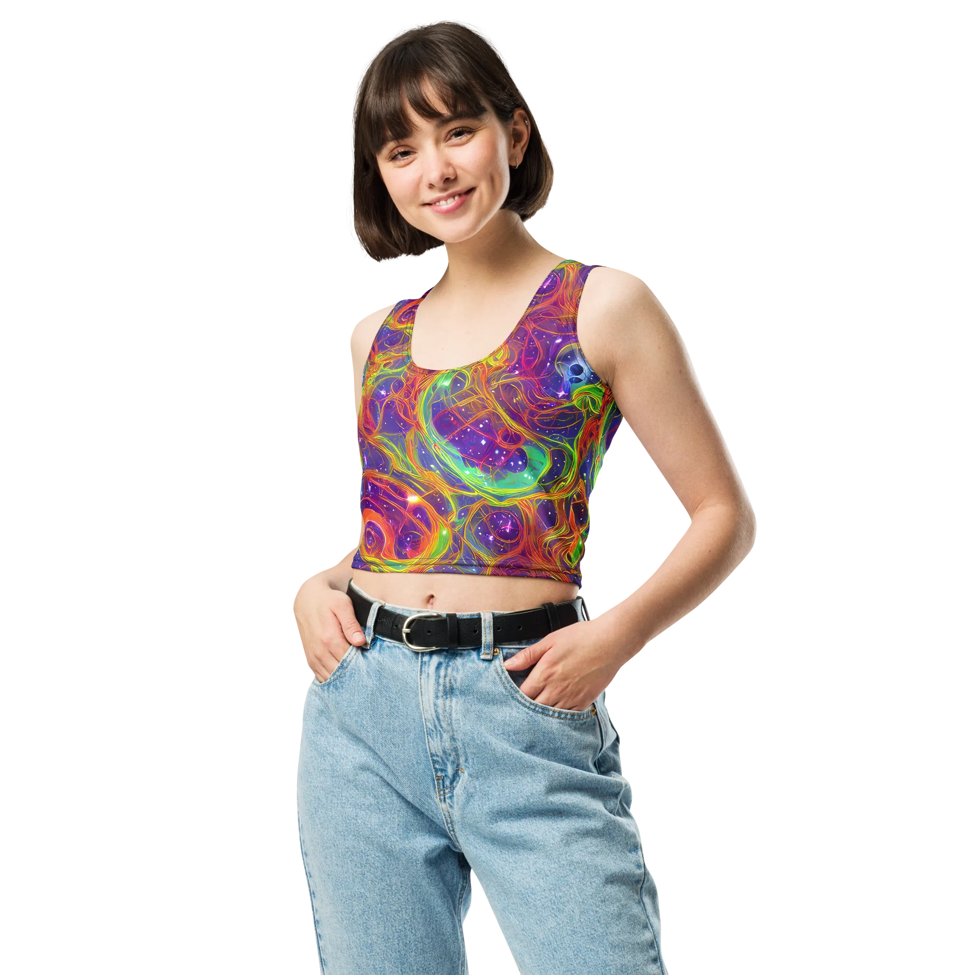 Plasma Dreams on Crop Top — Front
