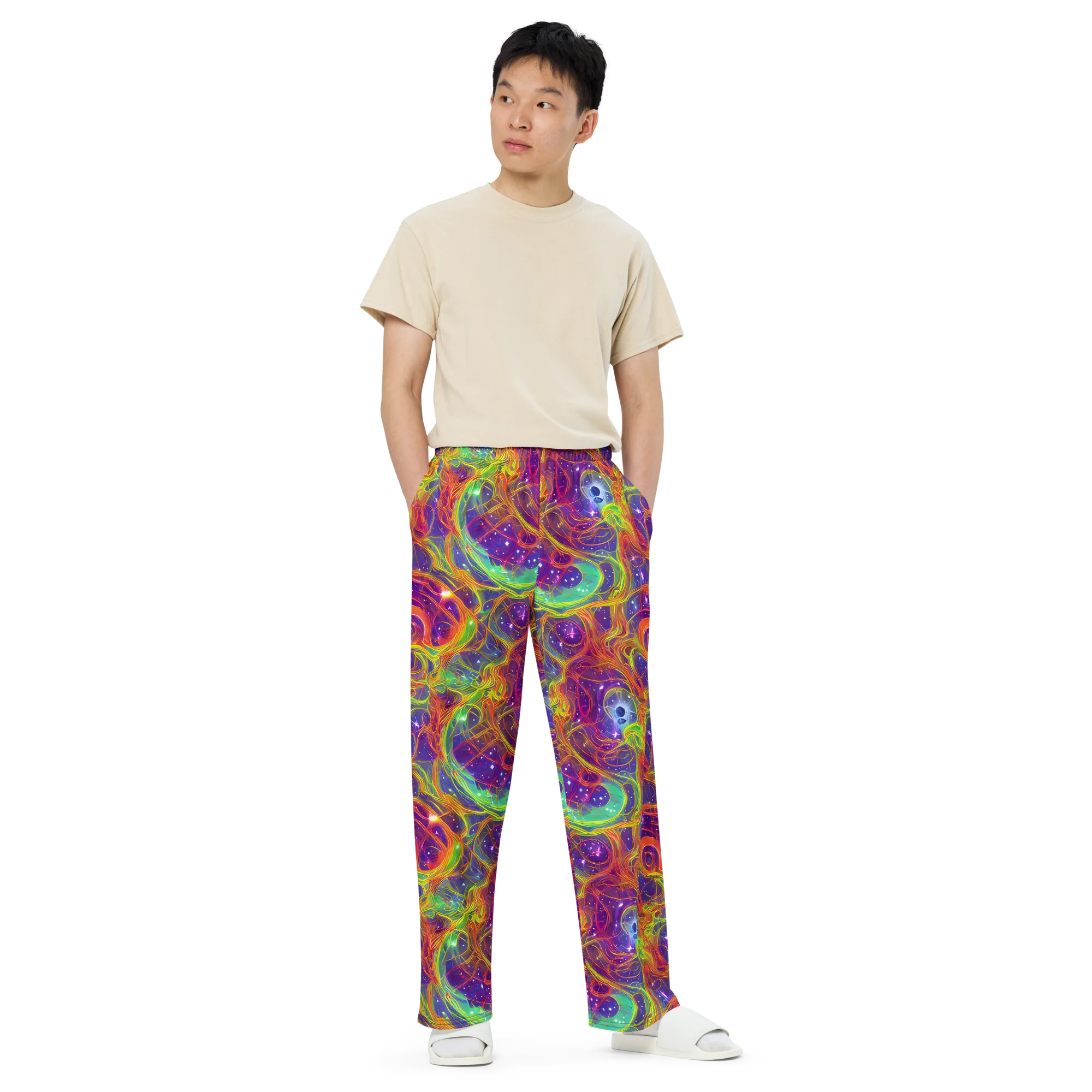 Plasma Dreams on Wide-Leg Pants — Front