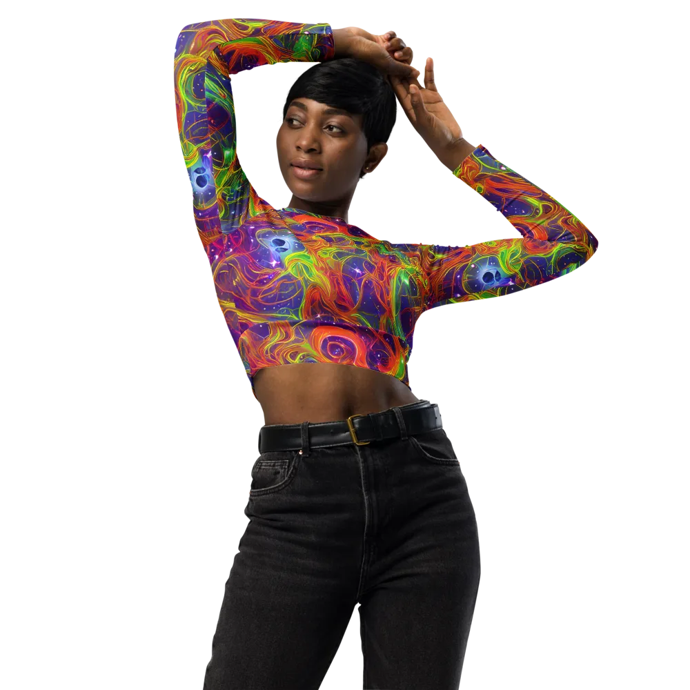 Plasma Dreams on Long Sleeve Crop Top — Front