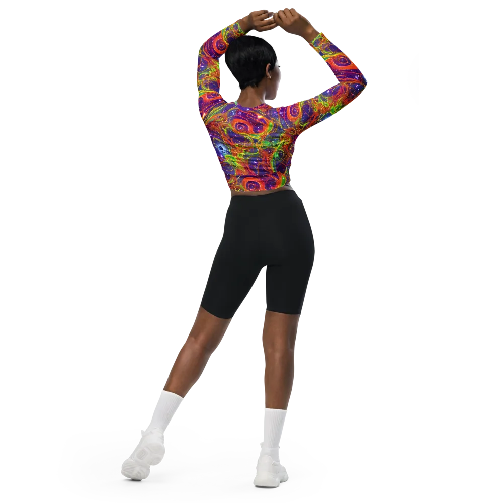 Plasma Dreams on Long Sleeve Crop Top — Back