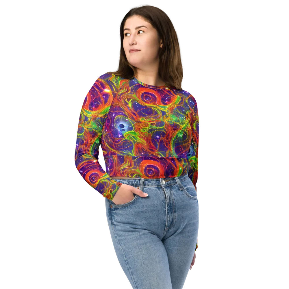 Plasma Dreams on Long Sleeve Crop Top — Front