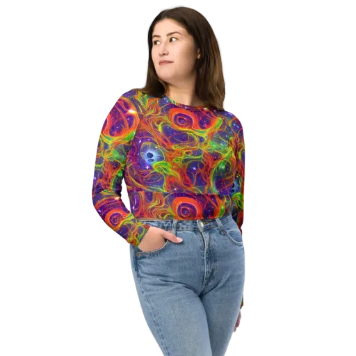 Plasma Dreams on a Long Sleeve Crop Top