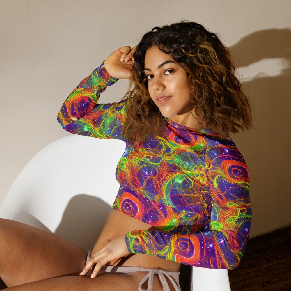 Plasma Dreams on Long Sleeve Crop Top — Left Front