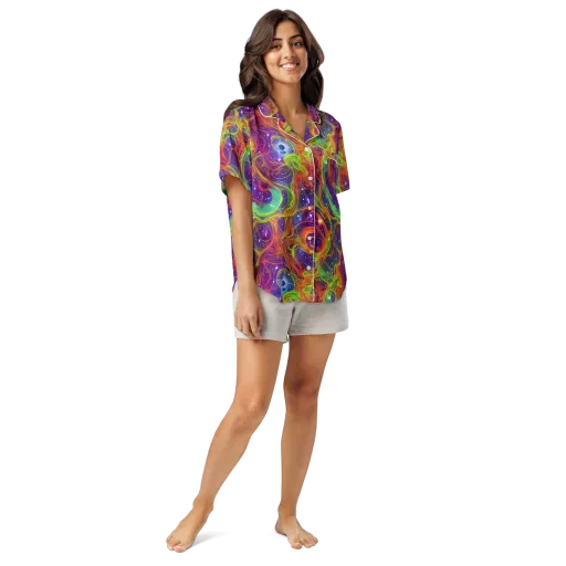 Plasma Dreams on a Women's Short Sleeve Pajama Top