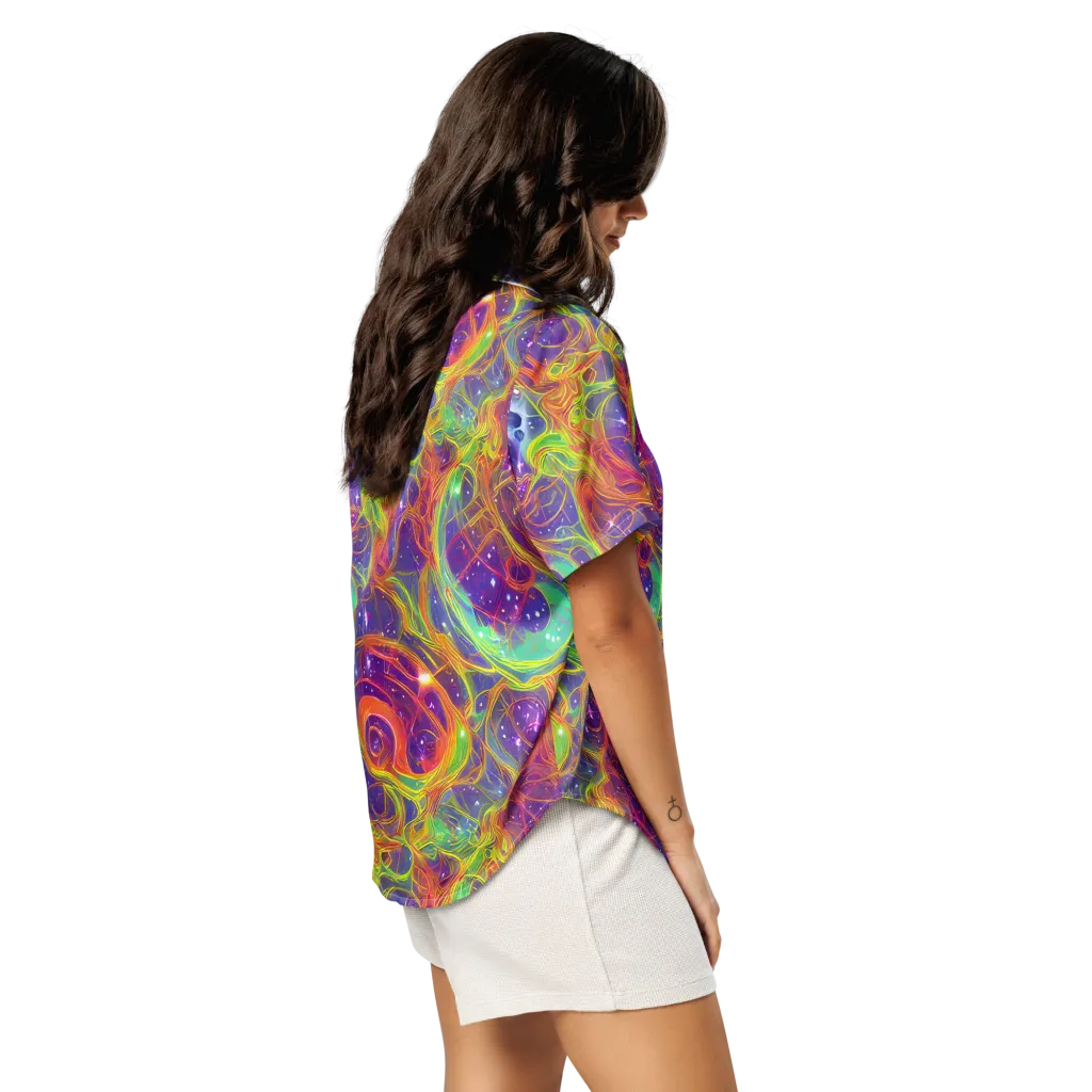 Plasma Dreams on Women's Short Sleeve Pajama Top — Right Back