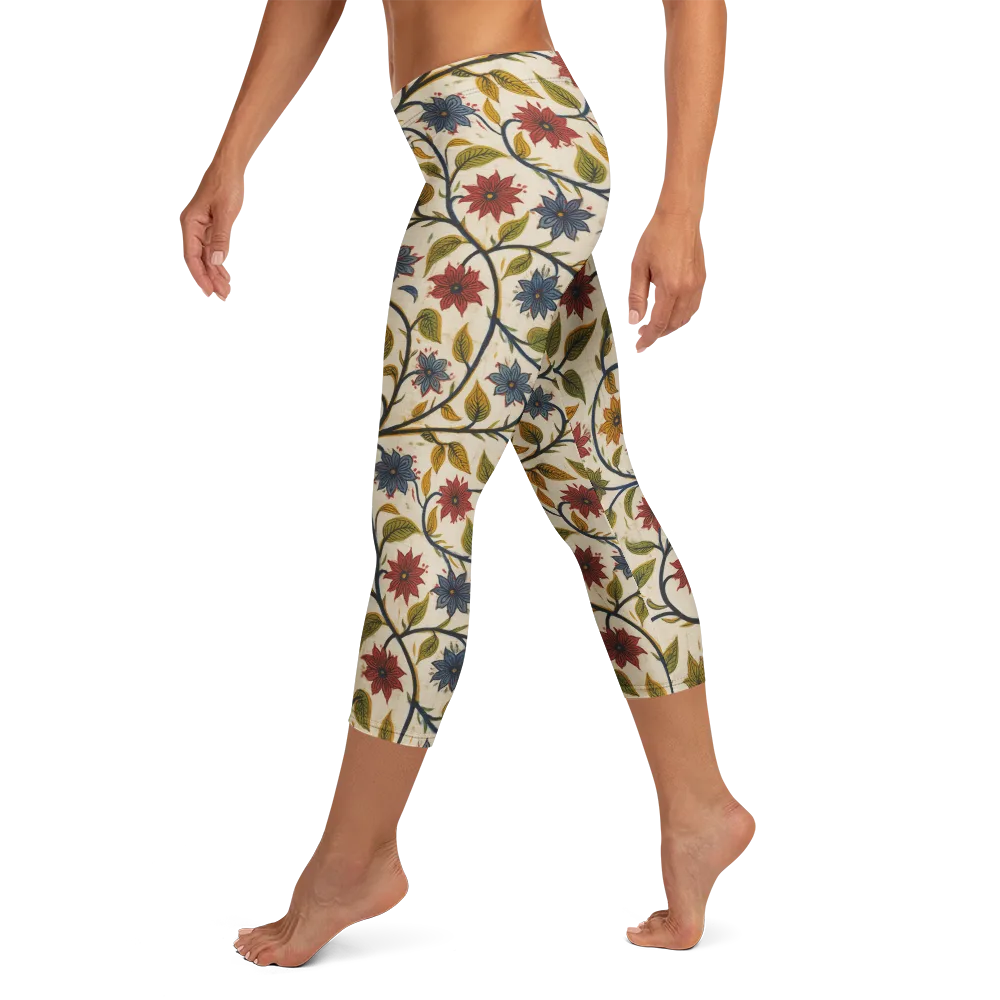 Heritage Vine on Capri Leggings — Left