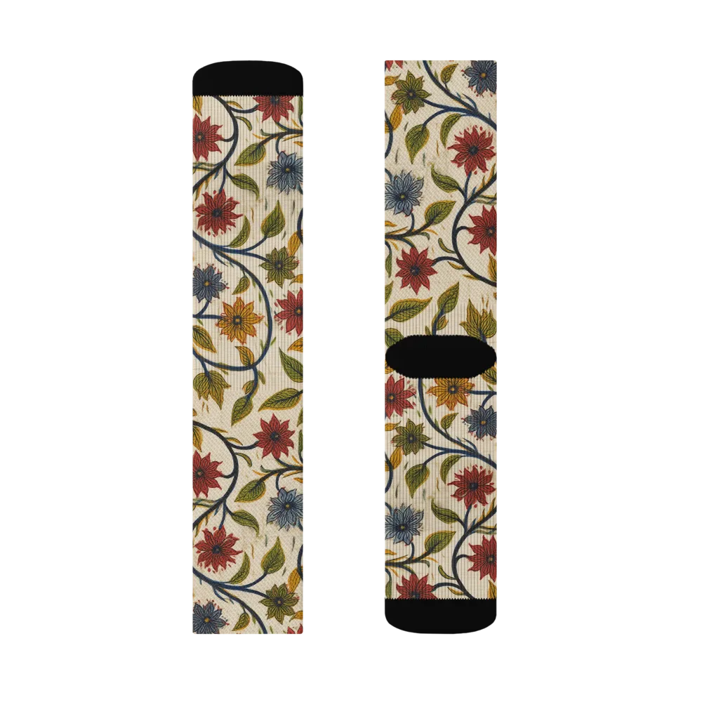 Heritage Vine on Socks — Left Sock