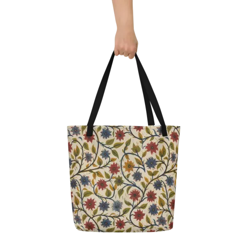 Heritage Vine on a Large Tote Bag W/ Pocket