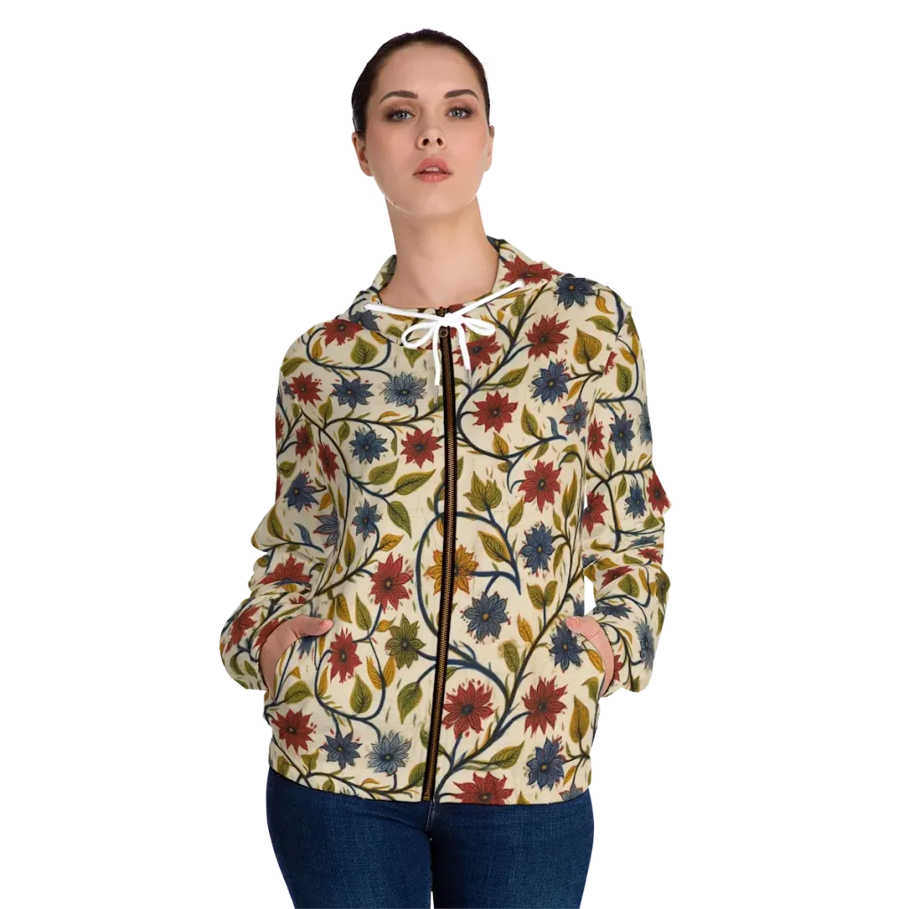 Heritage Vine on Women's Full-Zip Hoodie — Front On Person
