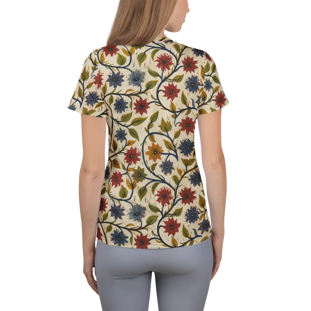 Heritage Vine on Women's Athletic T-Shirt — Back