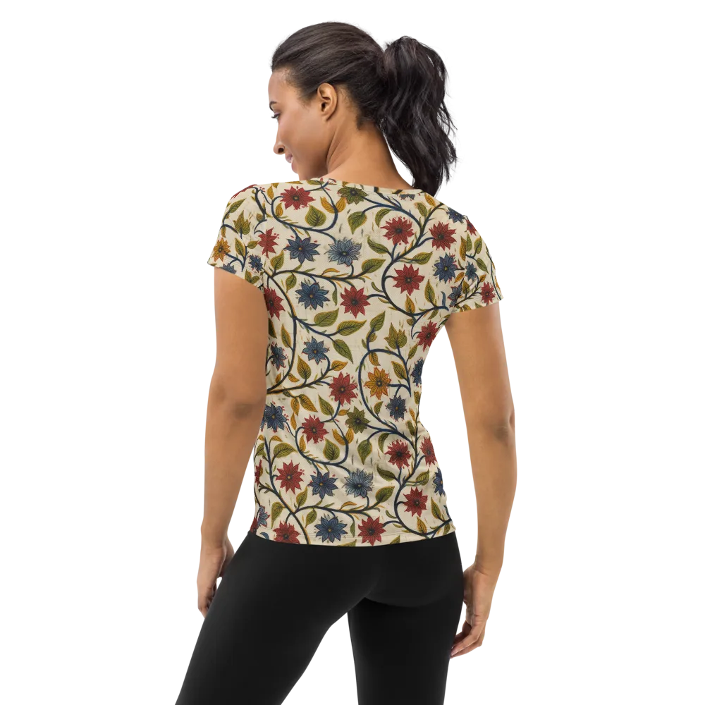 Heritage Vine on Women's Athletic T-Shirt — Back