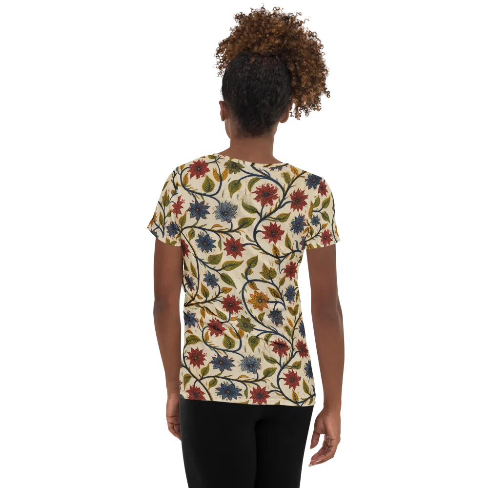 Heritage Vine on Women's Athletic T-Shirt — Back