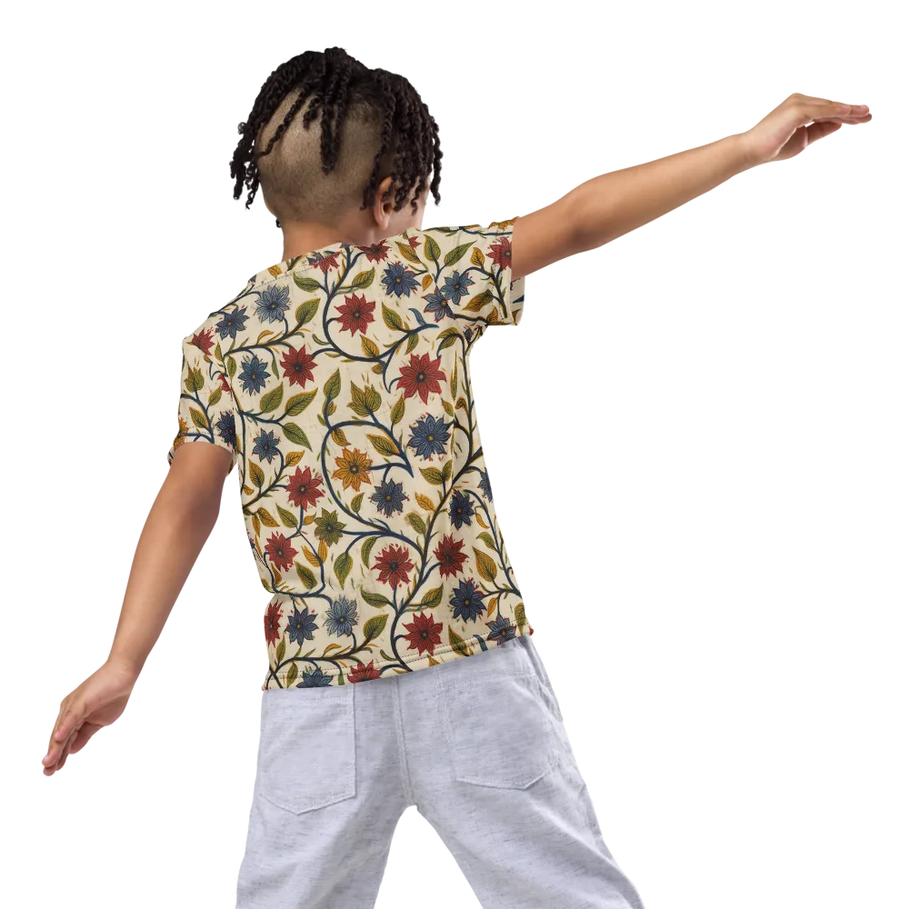 Heritage Vine on Kids Crew Neck T-Shirt — Back