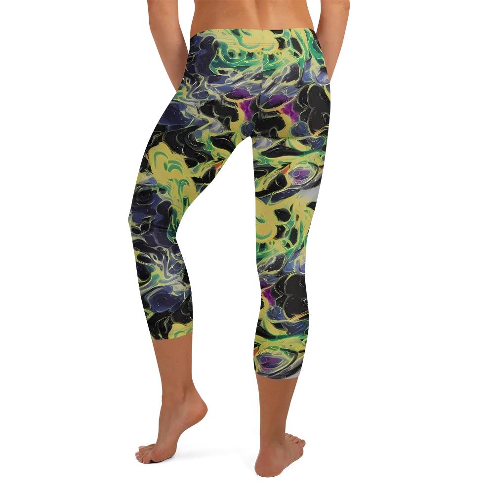 Neon Eclipse on Capri Leggings — Back