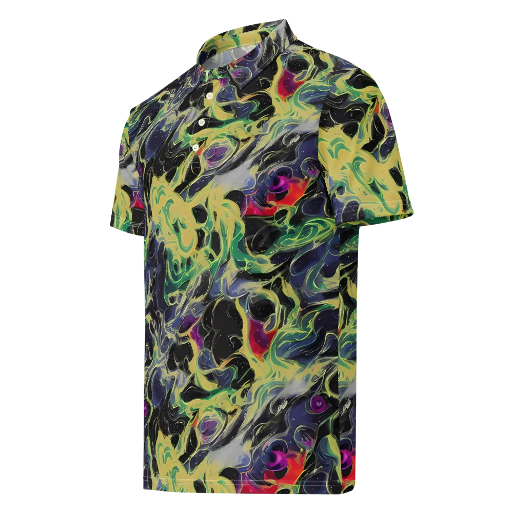 Neon Eclipse on Men's Slim Fit Polo Shirt — Left Front