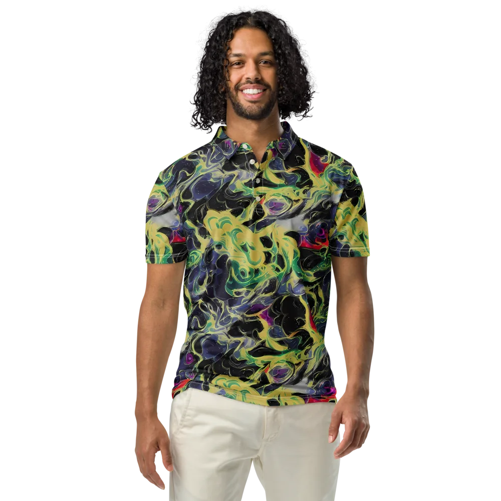 Neon Eclipse on Men's Slim Fit Polo Shirt — Front