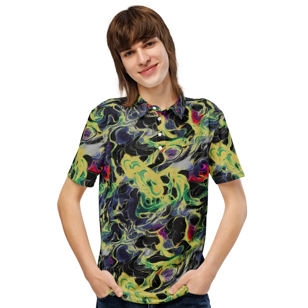 Neon Eclipse on Men's Slim Fit Polo Shirt — Front