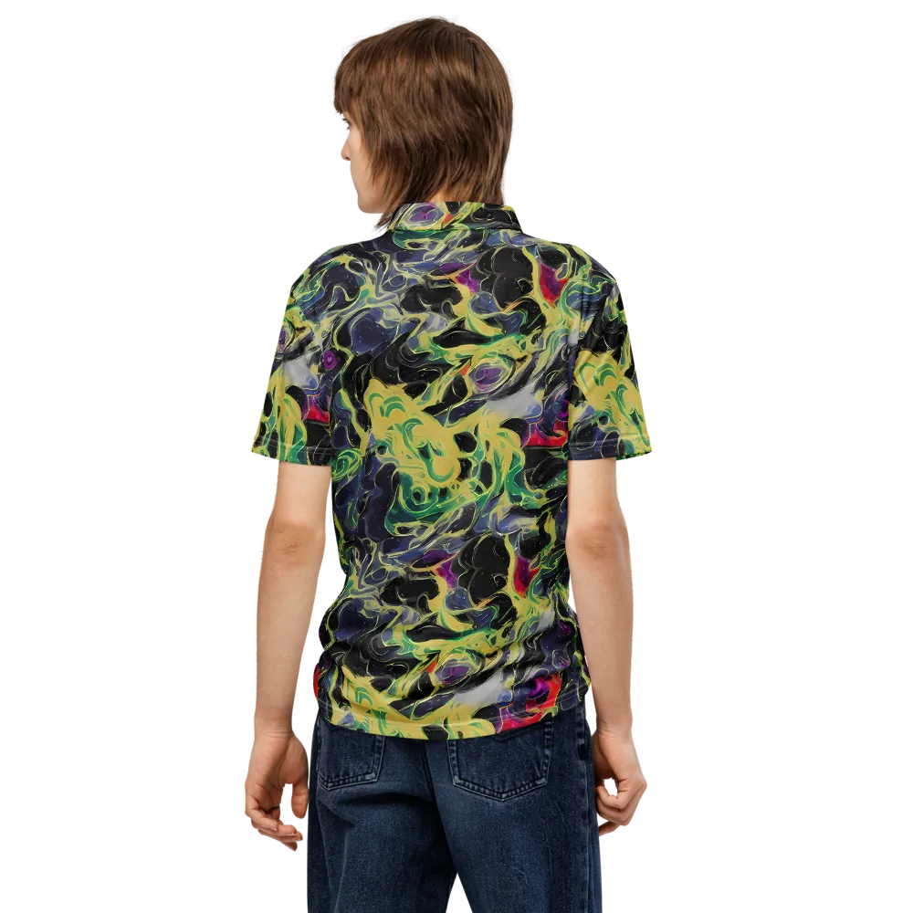Neon Eclipse on Men's Slim Fit Polo Shirt — Back