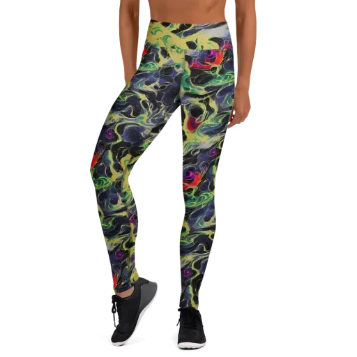Neon Eclipse on a Yoga Leggings